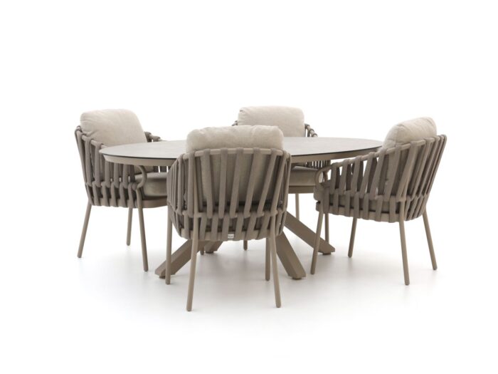 Tierra Outdoor Nuri/Oblong 200cm dining tuinset 5-delig Laagste prijsgarantie! – Taupe