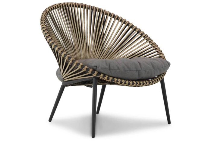 Coco Valentina lounge chair – Taupe-naturel-bruin