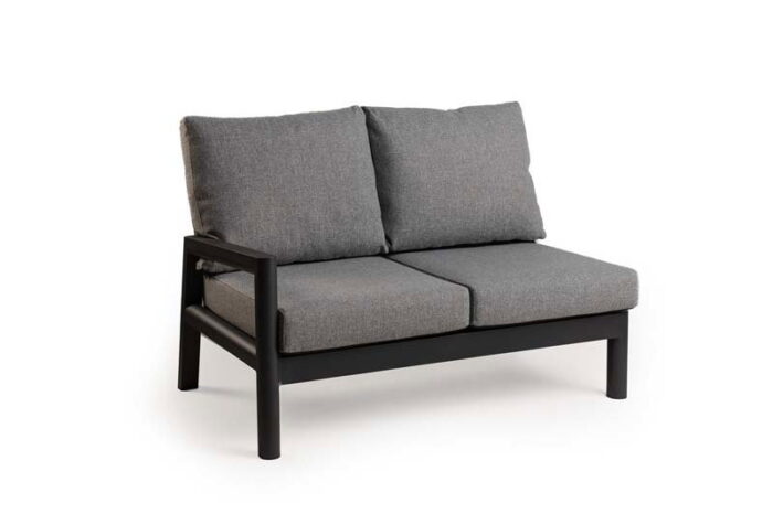 Tierra outdoor Sevilla 2-zits lounge bank rechts charcoal – grijs;zwart