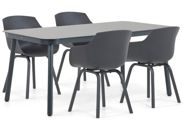 Lifestyle Garden Furniture Salina/Tavano 160 cm dining tuinset 5-delig – Grijs-antraciet
