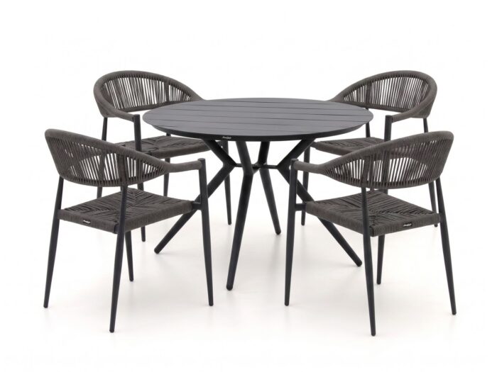 Manifesto Furniture Manifesto Belpasso/Sora ø127cm dining tuinset 5-delig stapelbaar Laagste prijsgarantie!