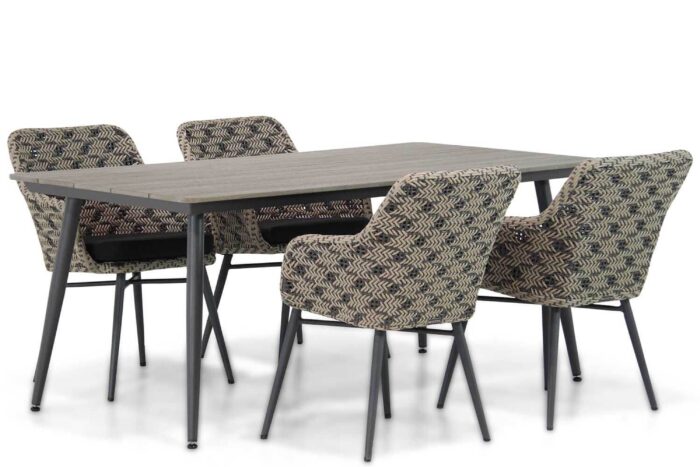 Lifestyle Garden Furniture Crossway/Matale 180 cm dining tuinset 5-delig – Taupe-naturel-bruin