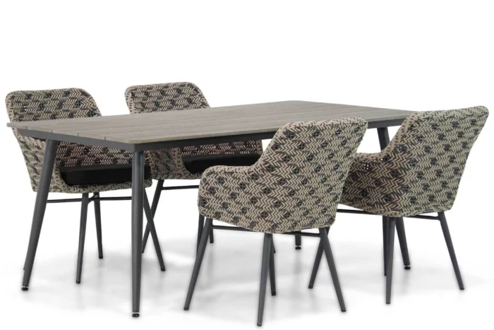 Lifestyle Garden Furniture Crossway/Matale 180 cm dining tuinset 5-delig - Taupe-naturel-bruin