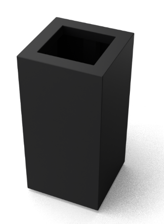 Geroba Artus rechthoekige Aluminium plantenbakken 400 x 400 x 800 mm – zwart
