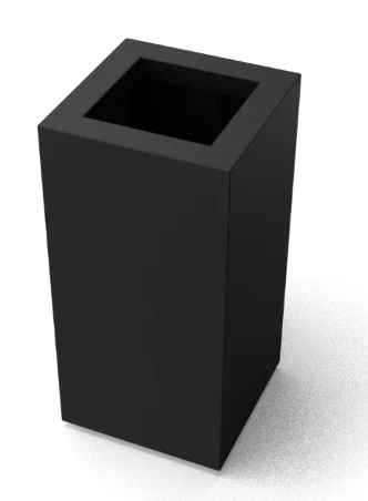 Geroba Artus rechthoekige Aluminium plantenbakken 400 x 400 x 800 mm - zwart