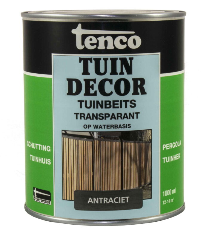 Tenco Tuindecor transparant antraciet 1l verf/beits – zwart