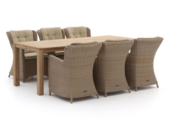 Intenso Furniture Milano/ROUGH-S 220cm dining tuinset 7-delig – Bruin