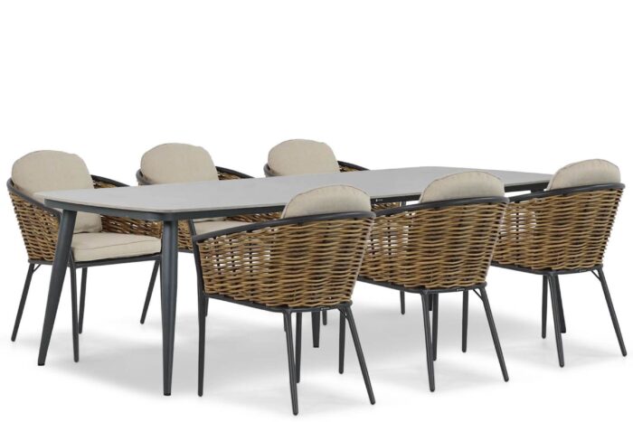 Lifestyle Garden Furniture Nice/Vienna 240 cm dining tuinset 7-delig – Grijs-antraciet