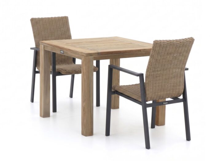 Manifesto Furniture Manifesto Villongo/ROUGH-S 90cm dining tuinset 3-delig stapelbaar Laagste prijsgarantie!