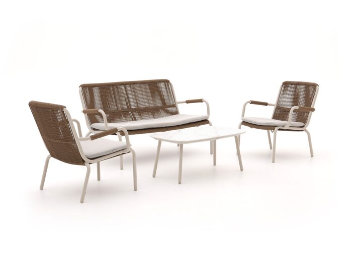 Bellagio tuinmeubelen Bellagio Caronia stoel-bank loungeset 4-delig Laagste prijsgarantie! – Taupe
