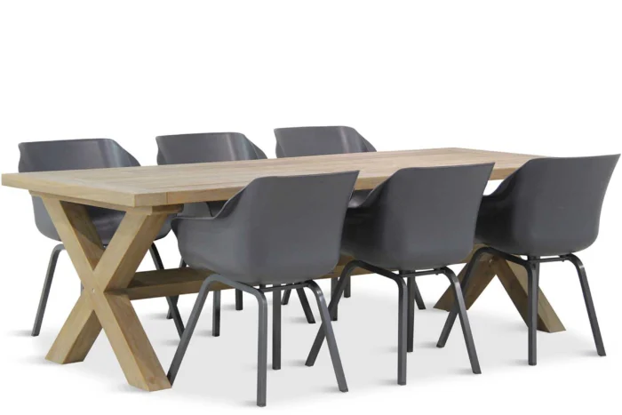 Hartman Sophie element/Oregon 240 cm dining tuinset 7-delig - Grijs-antraciet