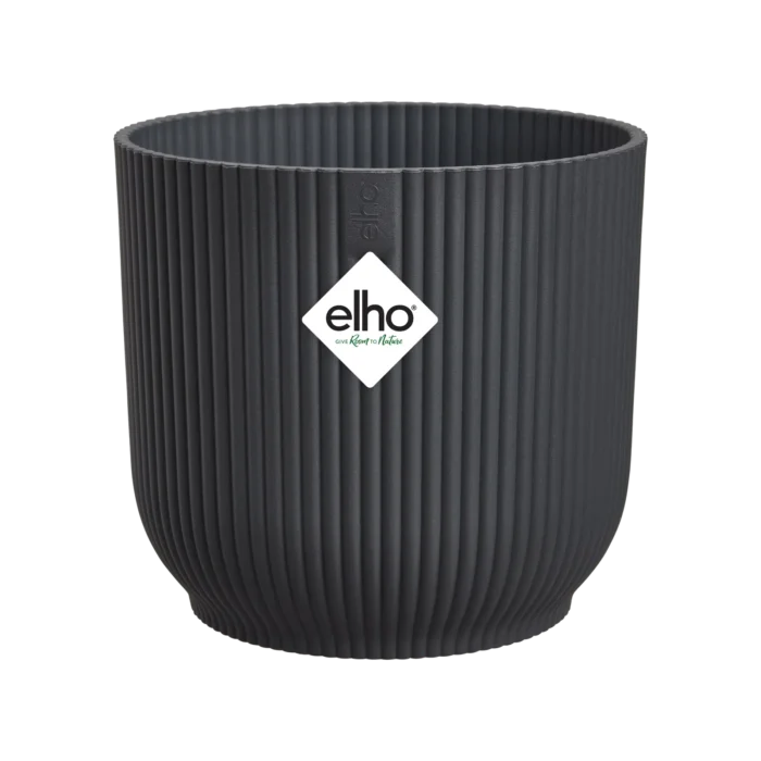 Elho Vibes fold rond 18 cm antraciet bloempot - grijs