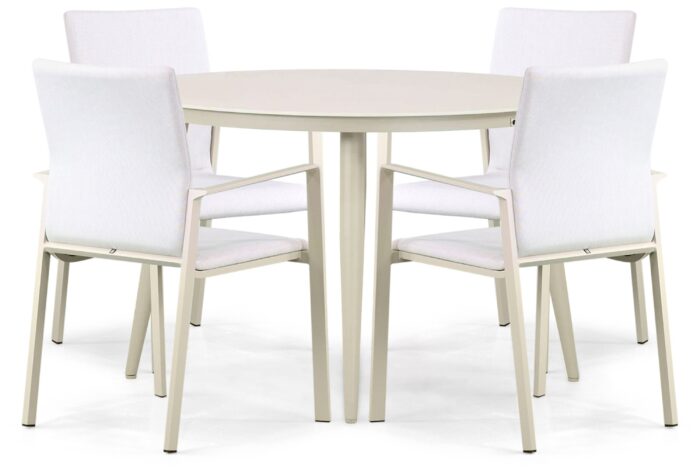 Lifestyle Garden Furniture Rome/Vienna 120 cm dining tuinset 5-delig – Taupe-naturel-bruin