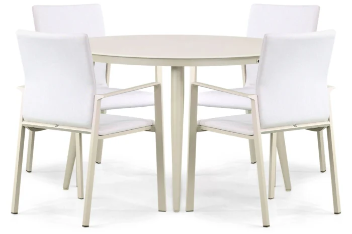 Lifestyle Garden Furniture Rome/Vienna 120 cm dining tuinset 5-delig - Taupe-naturel-bruin