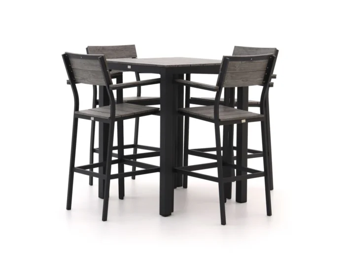 Bellagio tuinmeubelen Fidenza 80cm barset 5-delig - Zwart