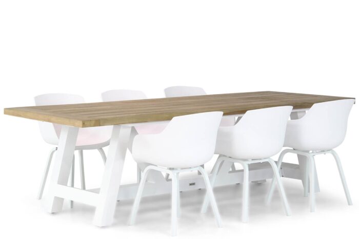 Lifestyle Garden Furniture Salina/Florence 260 cm dining tuinset 7-delig – Wit