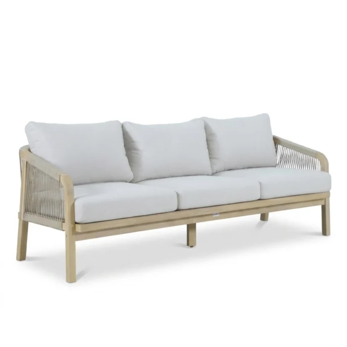 BUITEN living Rivello 3-zits tuinbank | hardhout + touw | zand | 203cm