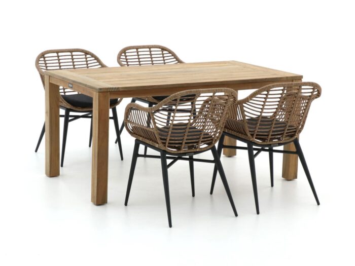 Intenso Furniture Intenso Azora/ROUGH-S 160cm dining tuinset 5-delig Laagste prijsgarantie! – Bruin