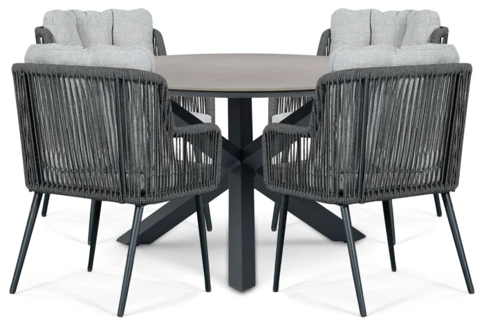 Lifestyle Garden Furniture Tivoli/Xento 120 cm dining tuinset 5-delig - Grijs-antraciet