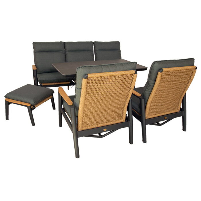 Oosterik home Louviers lounge set midnight grey – grijs