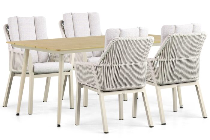 Lifestyle Garden Furniture Verona/Matale 180 cm dining tuinset 5-delig – Taupe-naturel-bruin