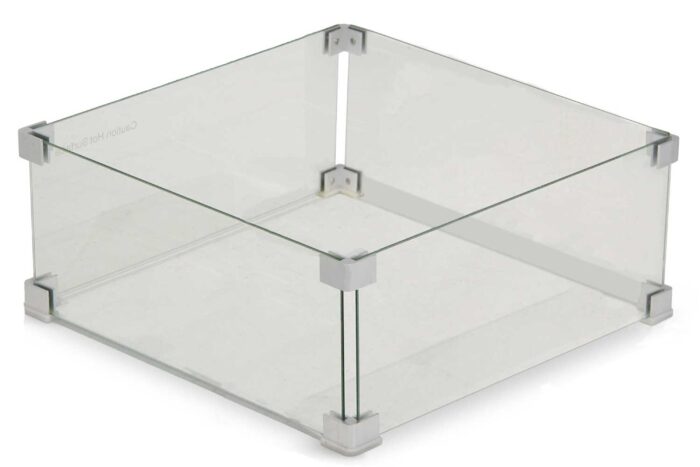 Garden Collections glasset voor inbouwbrander vierkant – Transparant