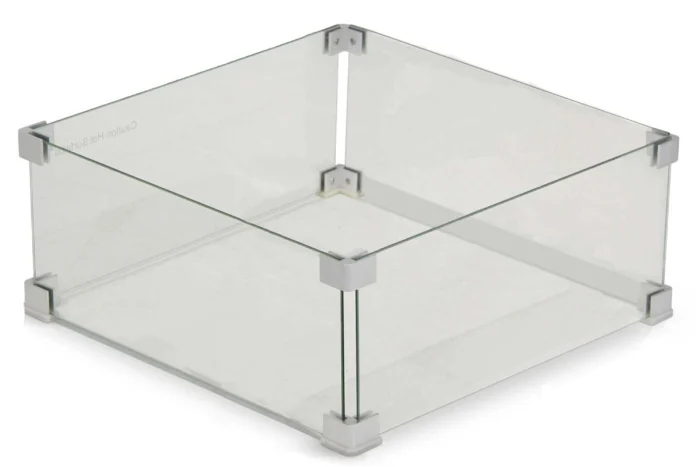 Garden Collections glasset voor inbouwbrander vierkant - Transparant