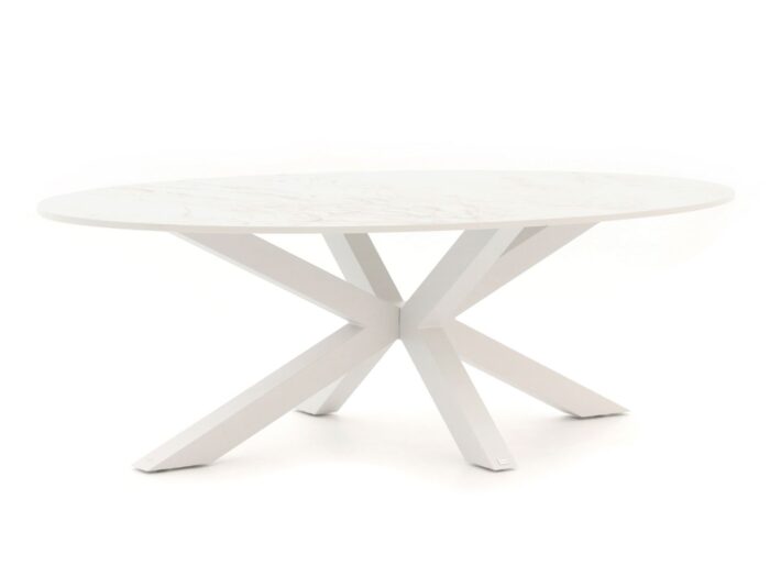 Bellagio tuinmeubelen Bellagio Induno Ellips dining tuintafel 200x110cm Laagste prijsgarantie! – Wit