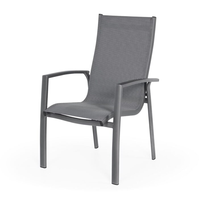 Suns Lucca Dining Stoel Black Grey Textilene – zwart