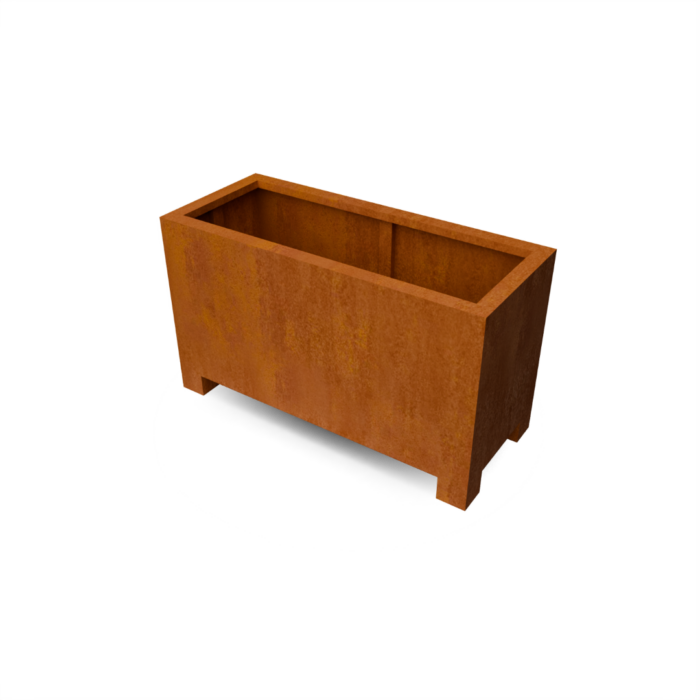 Geroba Artesa plantenbak cortenstaal met 10 cm poten L120 x B50 x H70 cm – bruin