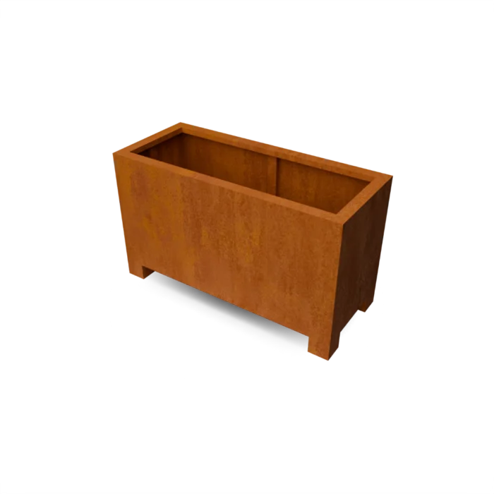 Geroba Artesa plantenbak cortenstaal met 10 cm poten L120 x B50 x H70 cm - bruin