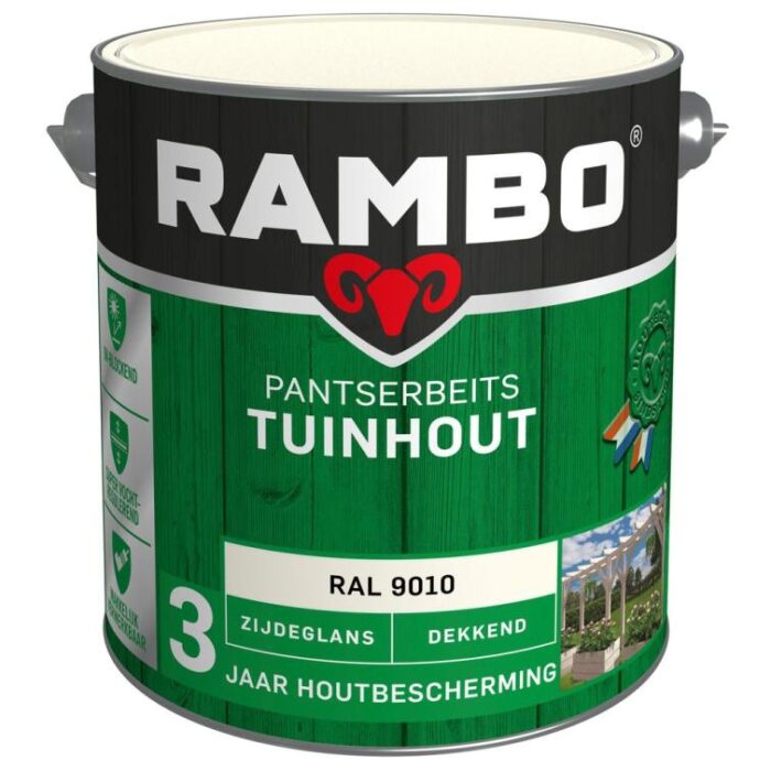Rambo Pantserbeits tuinhout zg dek 9010 2,5l – wit