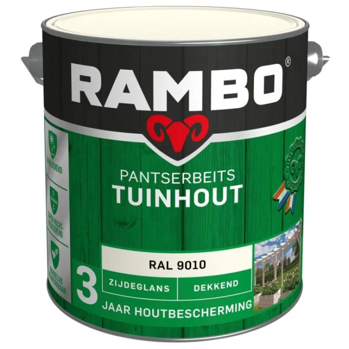 Rambo Pantserbeits tuinhout zg dek 9010 2,5l - wit