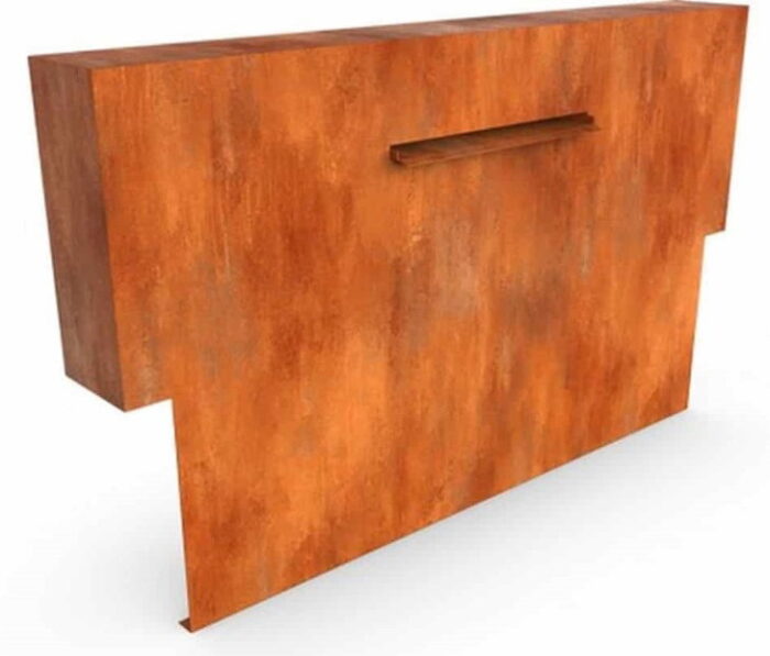 Geroba Cascadi Cortenstaal Watervalelement op vijver 1000 x 250 x 1600 mm – bruin