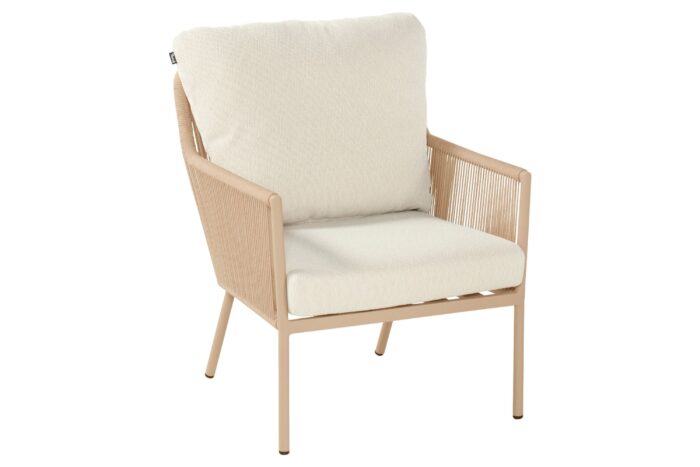 Hartman Zaragoza Rope Lounge chair cappuccino – Taupe-naturel-bruin