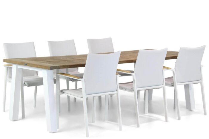 Lifestyle Garden Furniture Brandon/Glasgow 240 cm dining tuinset 7-delig – Wit