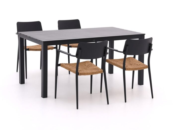 Bellagio tuinmeubelen Bellagio Cino/Menzano 160cm dining tuinset 5-delig stapelbaar Laagste prijsgarantie! – Grijs