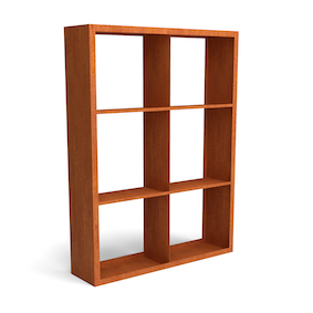 Geroba Egura cortenstaal houtopslag onderverdeling 6 vakken 1500x385x2000 mm – bruin