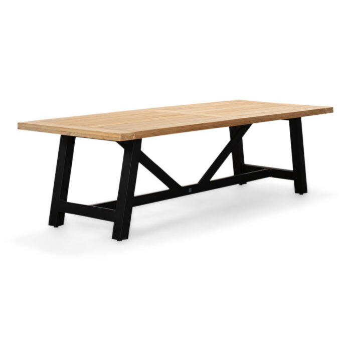 LUX outdoor living James dining tuintafel 6 personen | teakhout + aluminium | Natural Teak | 260cm