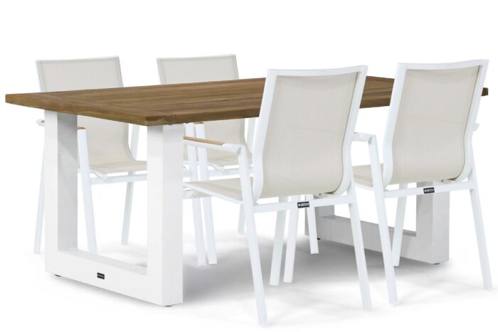 Lifestyle Garden Furniture Fiora/Talai 180 cm dining tuinset 5-delig – Wit