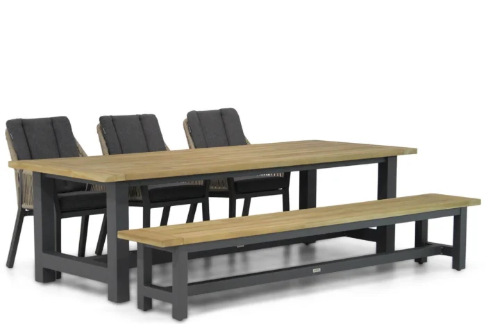 Lifestyle Garden Furniture Verona/San Francisco 260 cm dining tuinset 5-delig - Taupe-naturel-bruin