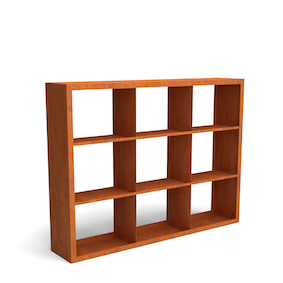 Geroba Egura cortenstaal houtopslag onderverdeling 9 vakken 2000x385x1500 mm – bruin
