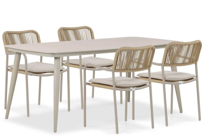 Coco Penya/Vienna 180 cm dining tuinset 5-delig – Taupe-naturel-bruin