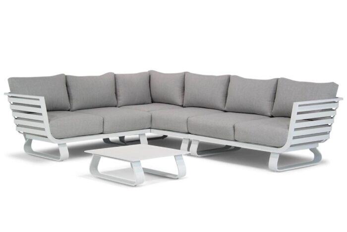 Santika Furniture Sovita hoek loungeset 4-delig Quick Dry Foam – Wit