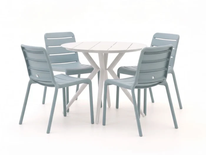 Forza Furniture Narni/Sora ø 90cm dining tuinset 5-delig stapelbaar
