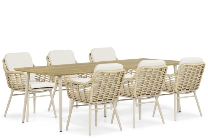 Coco Antoni/Montana 240 cm dining tuinset 7-delig – Taupe-naturel-bruin