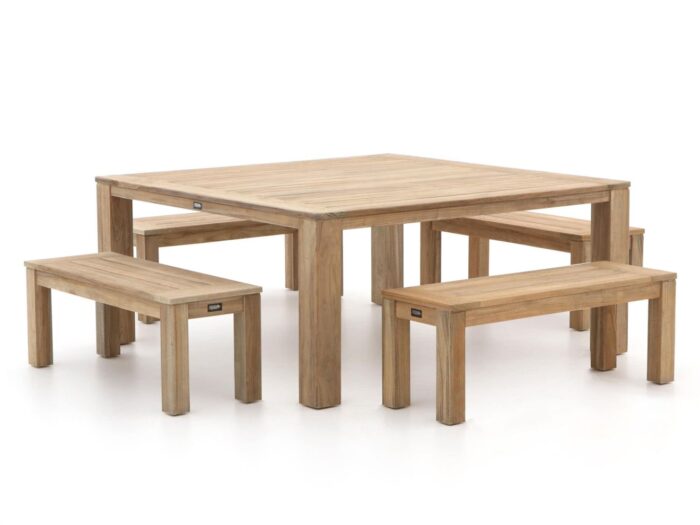 ROUGH Furniture ROUGH-X 170x170cm picknickset 5-delig Laagste prijsgarantie! – Bruin
