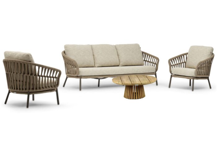 Coco Elara/Fungo 75 cm stoel-bank loungeset 4-delig – Zand/Beige