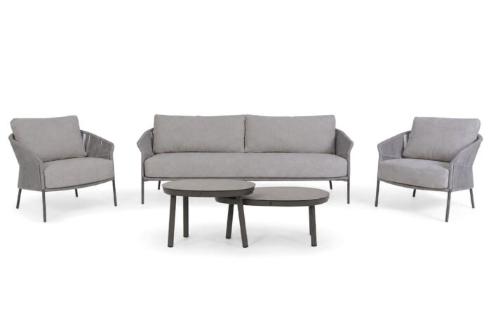 4 Seasons Outdoor Florence/Livo stoel-bank loungeset 5-delig – Transparant