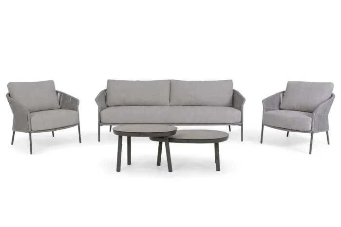 4 Seasons Outdoor Florence/Livo stoel-bank loungeset 5-delig - Transparant
